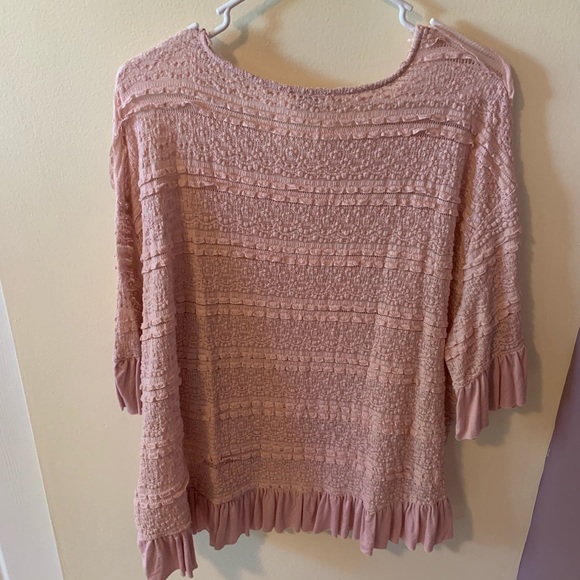 NWOT Umgee Pink Flowy High Low Blouse-Sm - Picture 6 of 6